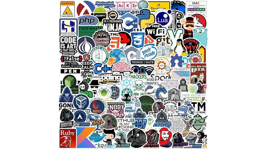 100 developer coding stickers