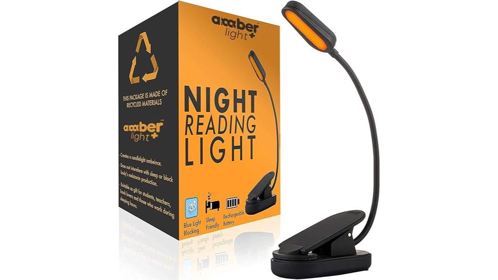 amber rechargeable reading lamp