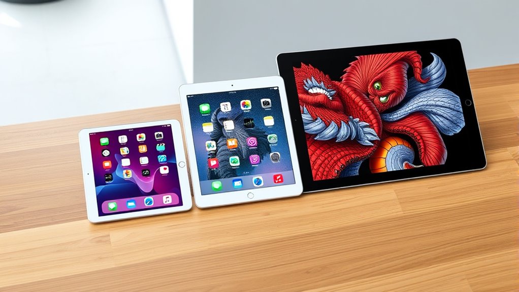 comparing tablet screen sizes