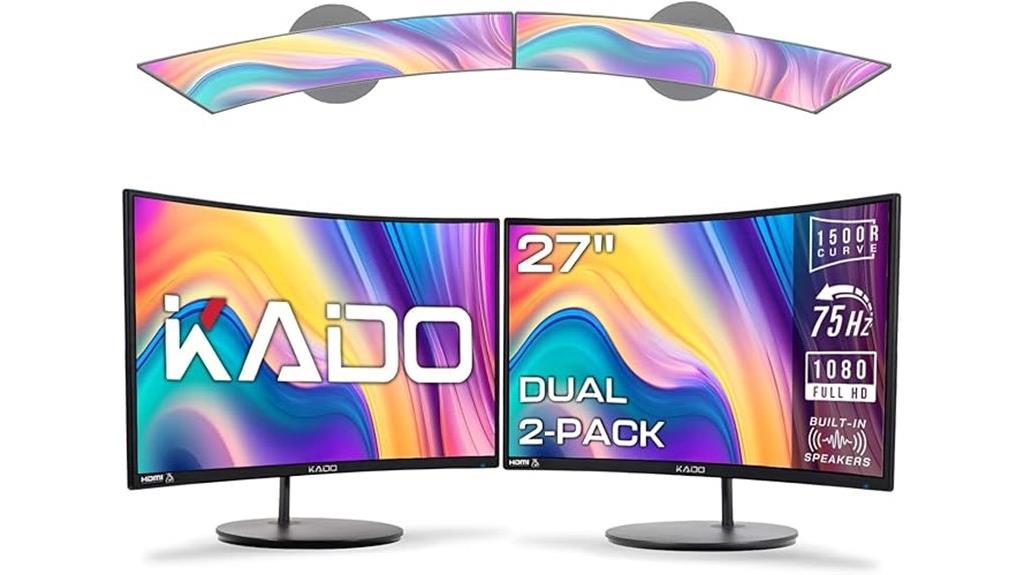 dual 27 inch curved monitors