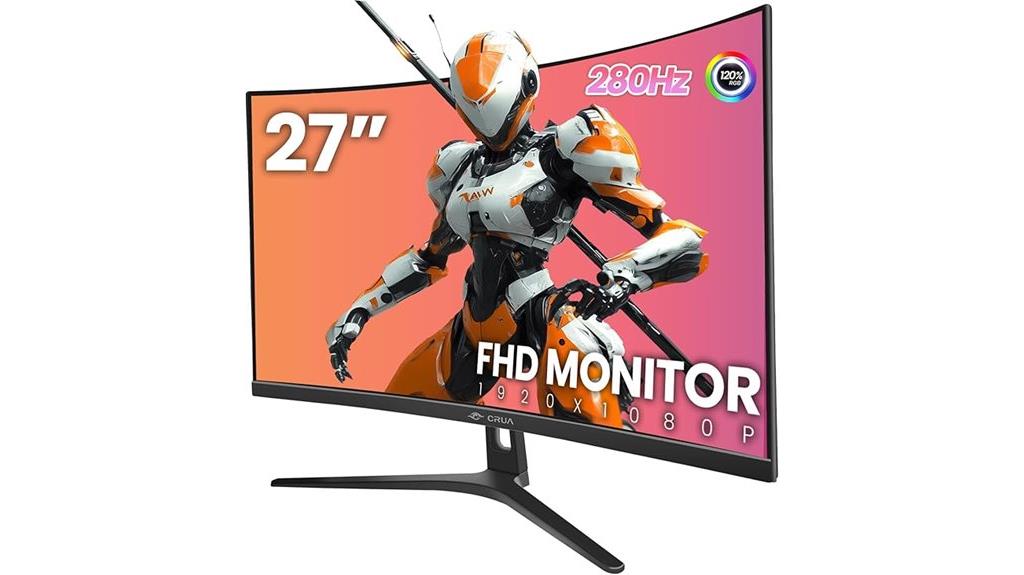 high speed curved gaming monitor