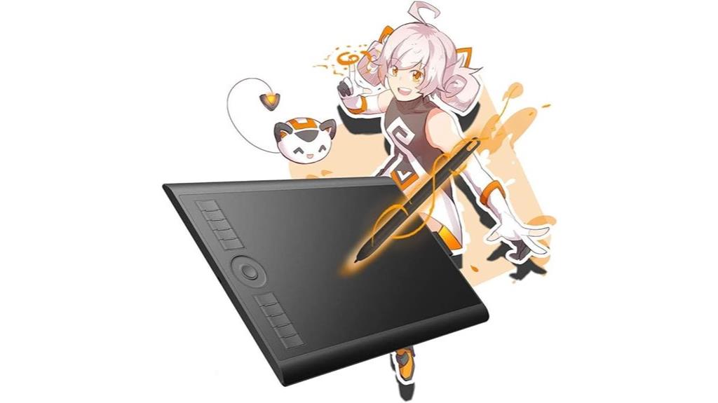large 10x6 inch graphics tablet