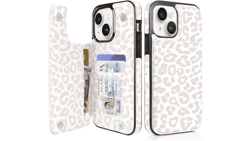 leopard leather iphone wallet