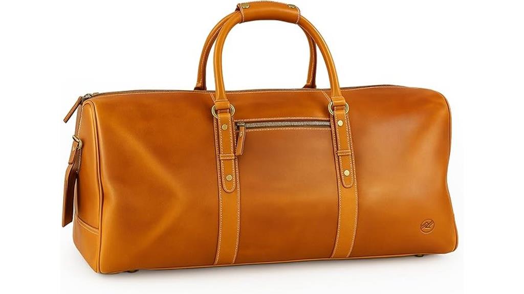 luxury full grain leather duffle