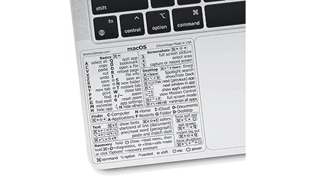 macbook shortcut sticker