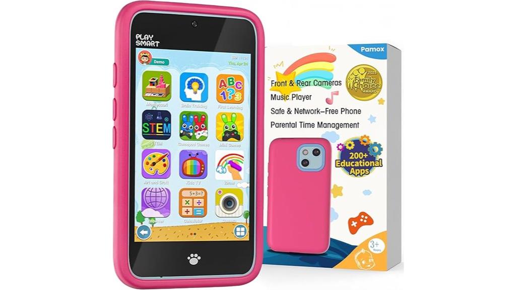 pink rechargeable kids smartphone
