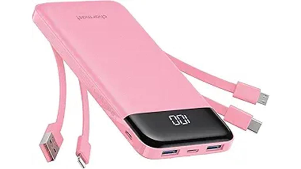 portable charger with cables