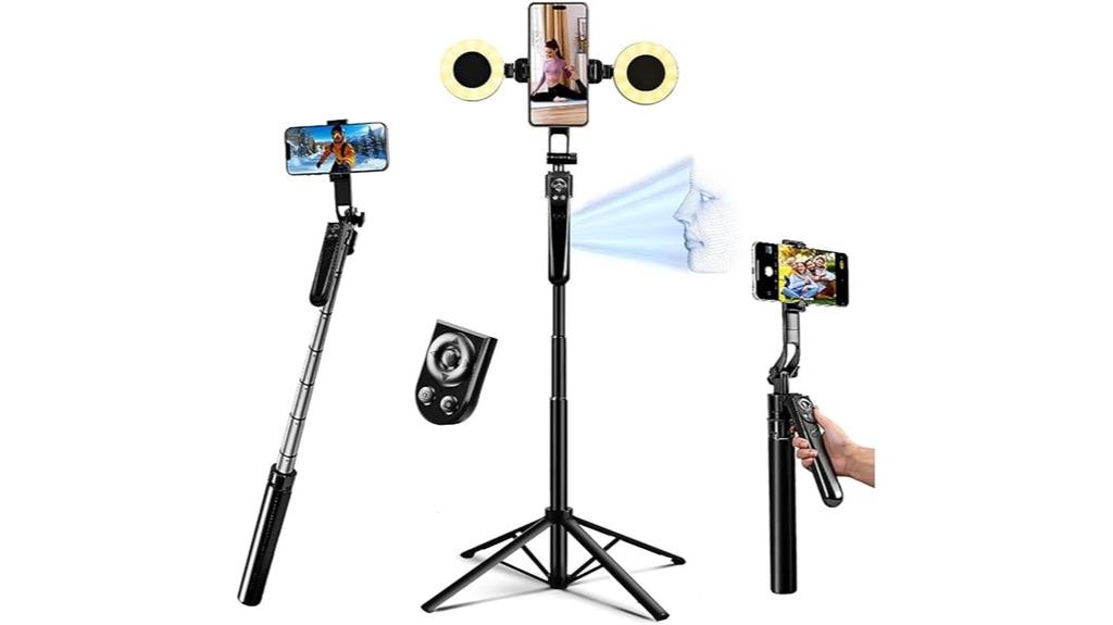 selfie stick with light