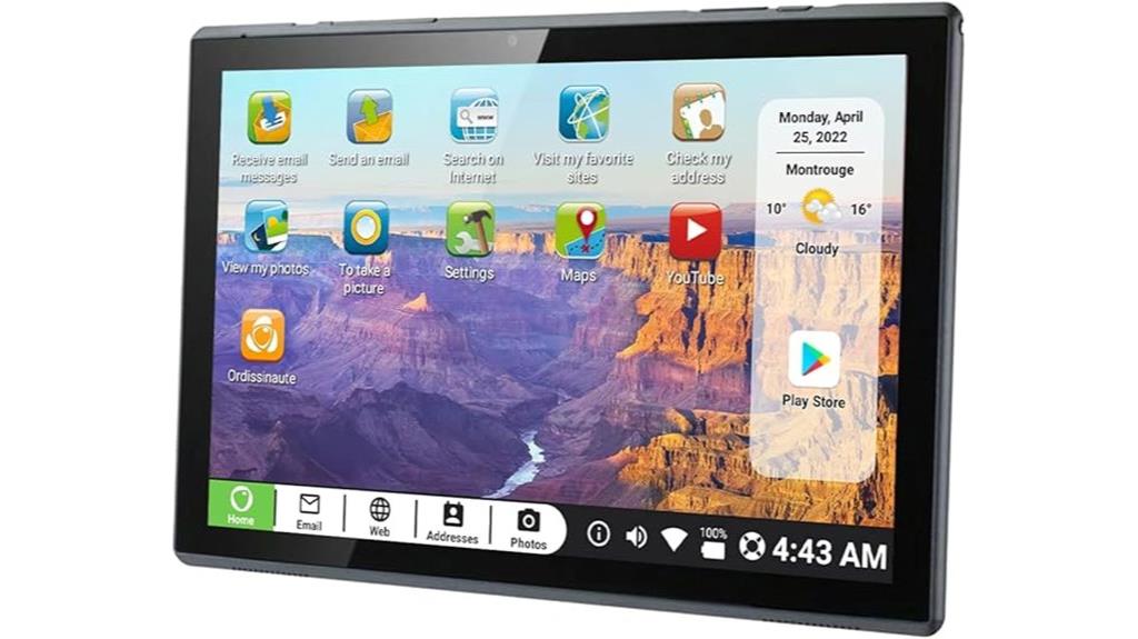 senior friendly touchscreen tablet