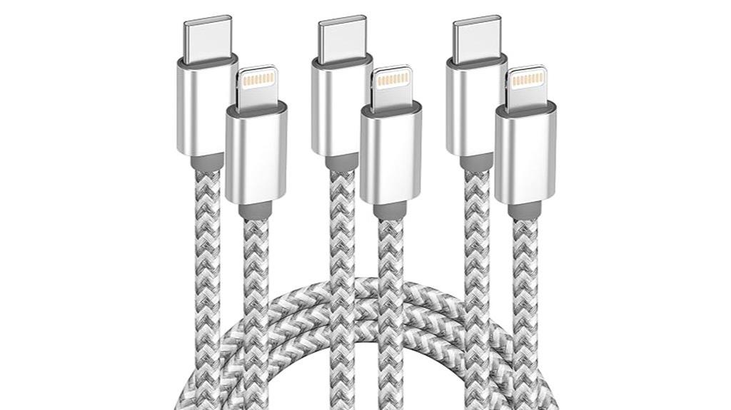 three pack 6ft lightning cables
