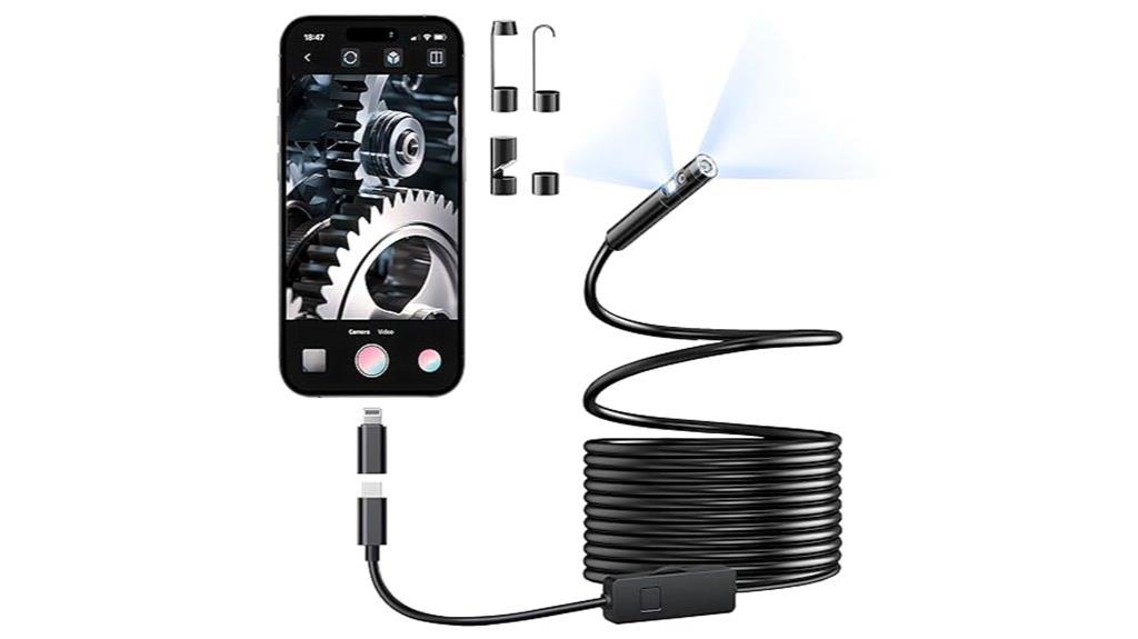 waterproof dual lens inspection camera