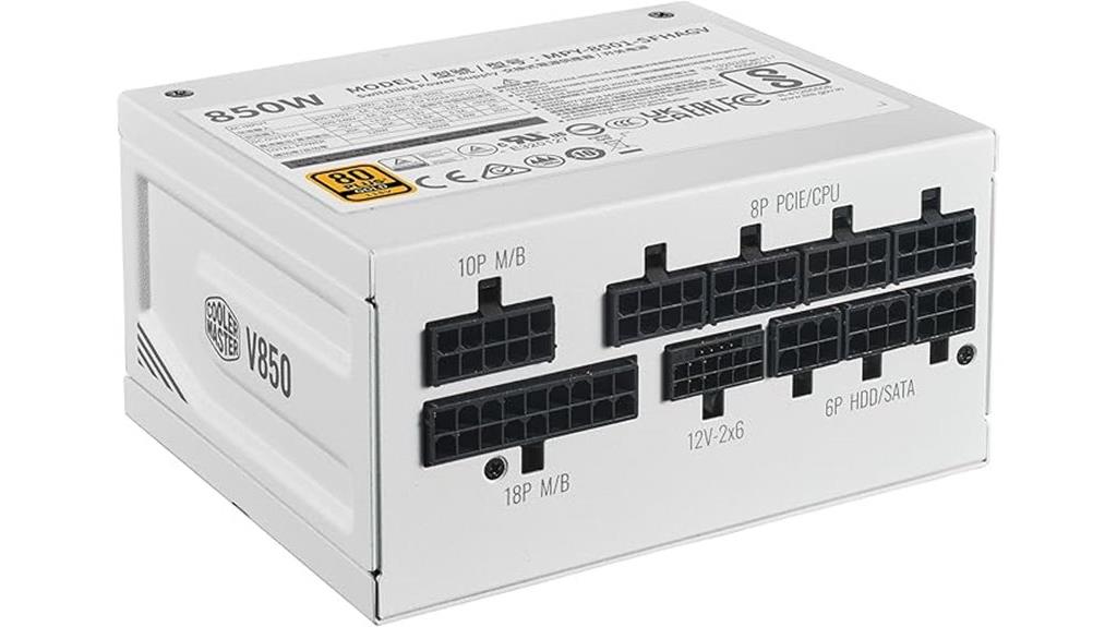 white 850w modular power supply