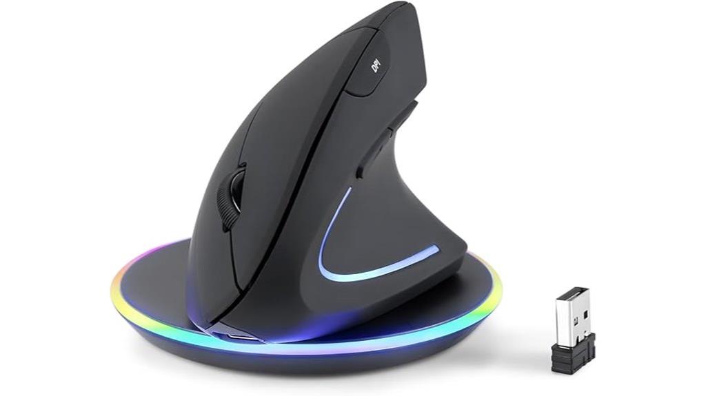 wireless rechargeable vertical mouse