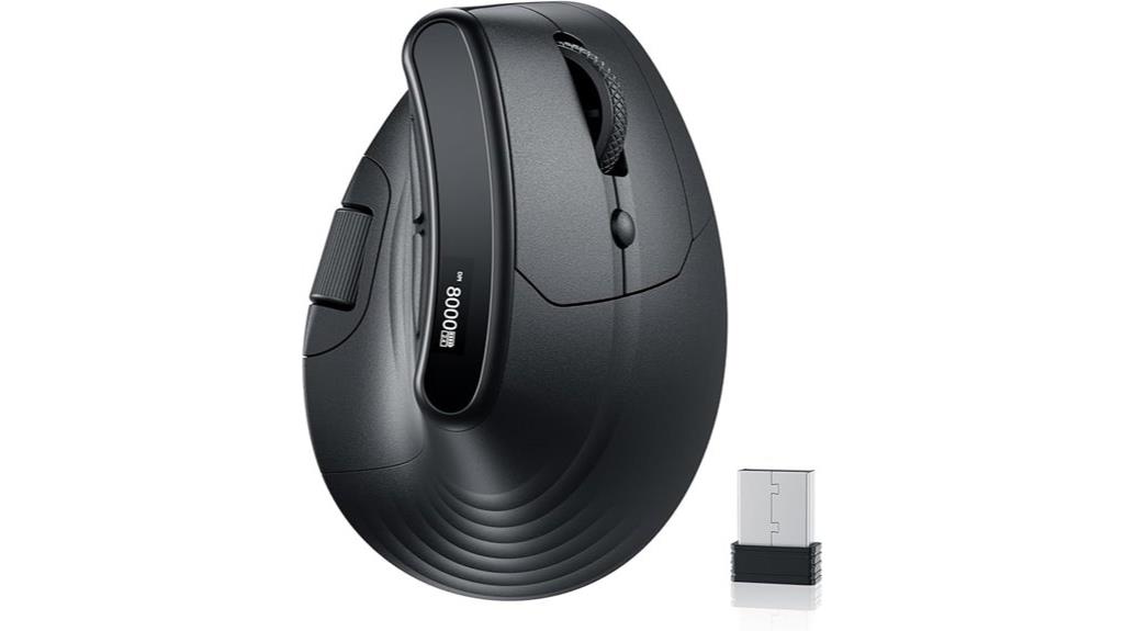wireless vertical mouse led