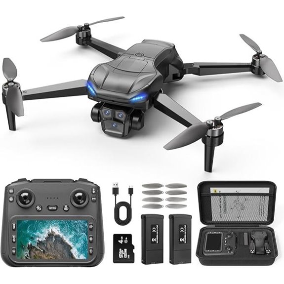 4K GPS Drone with 4.5” LCD 60-Min Flight 2 Batteries