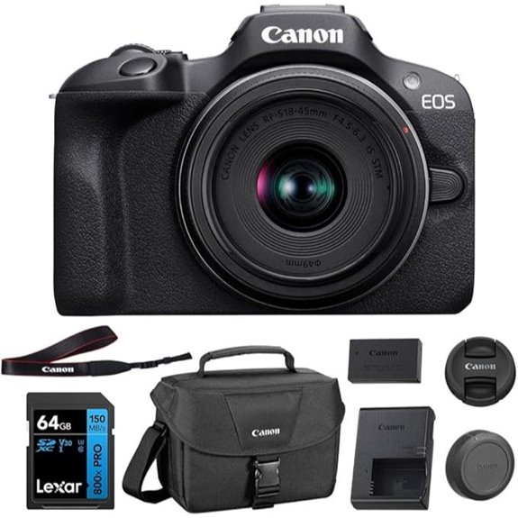 Canon EOS R100 Mirrorless Camera with Lenses with 64GB Bundle
