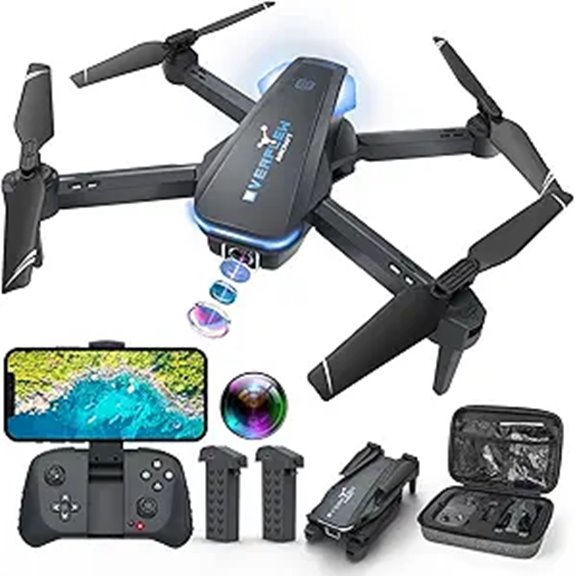 Foldable 1080P Drone with Voice Control & 3D Flips