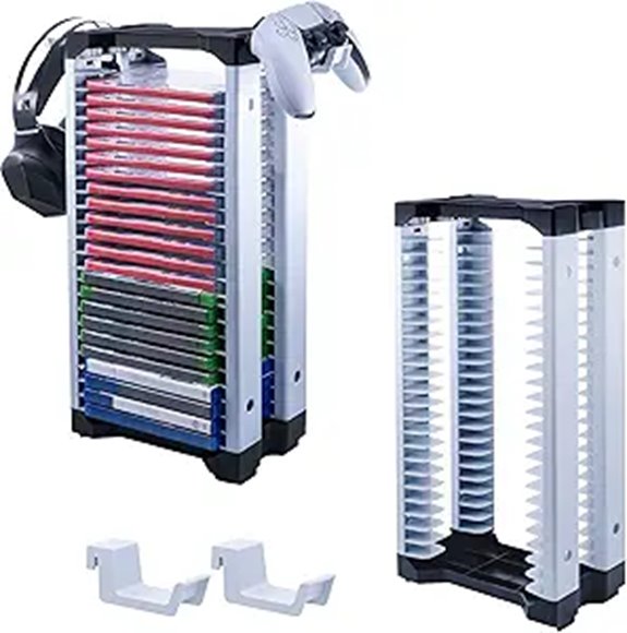 Game Storage & Controller Holder Tower for PS5/PS4/Xbox