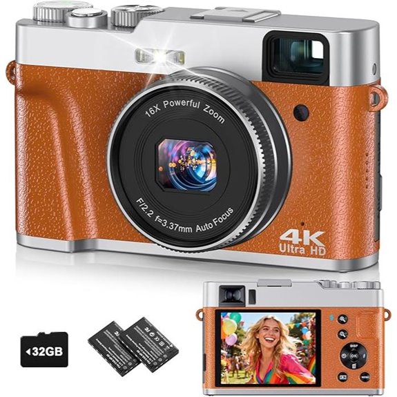 4K 48MP Vlogging Camera with 32GB Card & Batteries