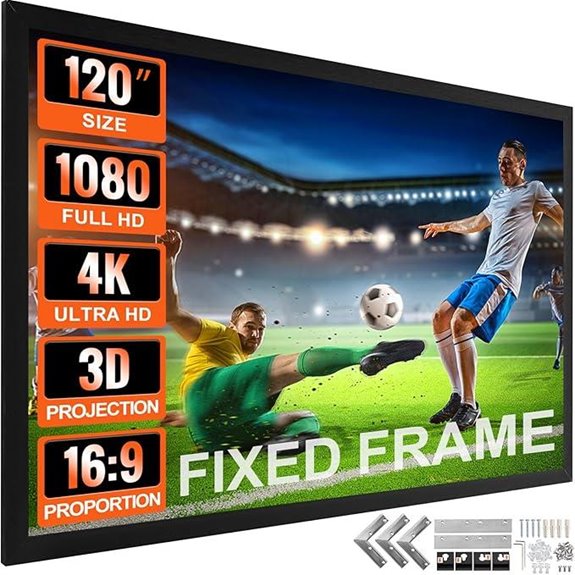 VEVOR 120-inch Fixed Frame 4K Movie Projection Screen