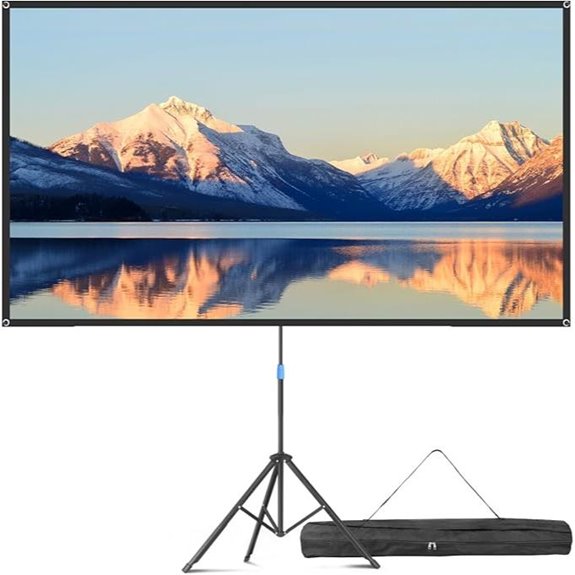 Portable 80-Inch Indoor/Outdoor Projector Screen with Stand with Stand