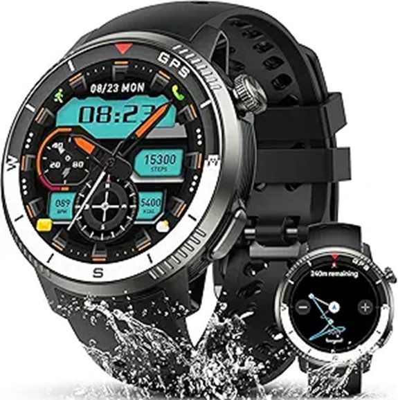 Military GPS Smartwatch with Call & Fitness Tracking