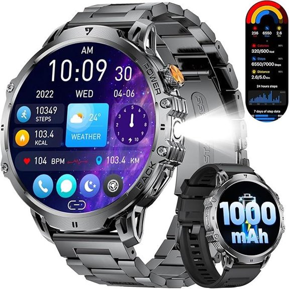 LIGE Military Smart Watch for Men with 2 Bands
