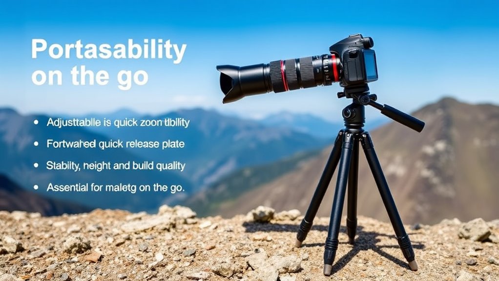 portable sturdy adjustable tripod