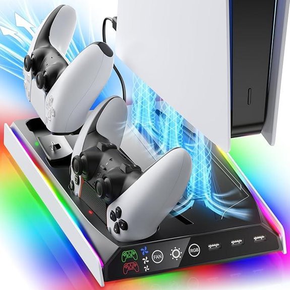 PS5/PS5 Slim/Pro Cooling Stand with Dual Chargers