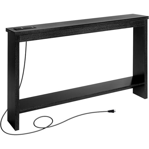ZGREN Narrow Sofa Table with USB & Outlet