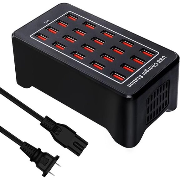 20-Port USB Charging Station with 100W Power