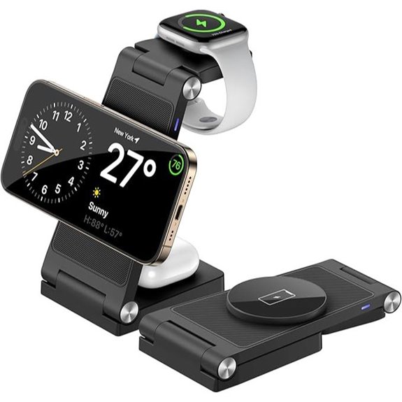Magnetic 3-in-1 Wireless Charging Station with Adapter
