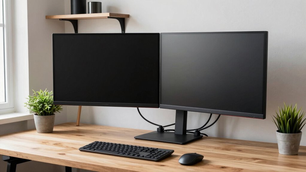 organized ergonomic workspace setup