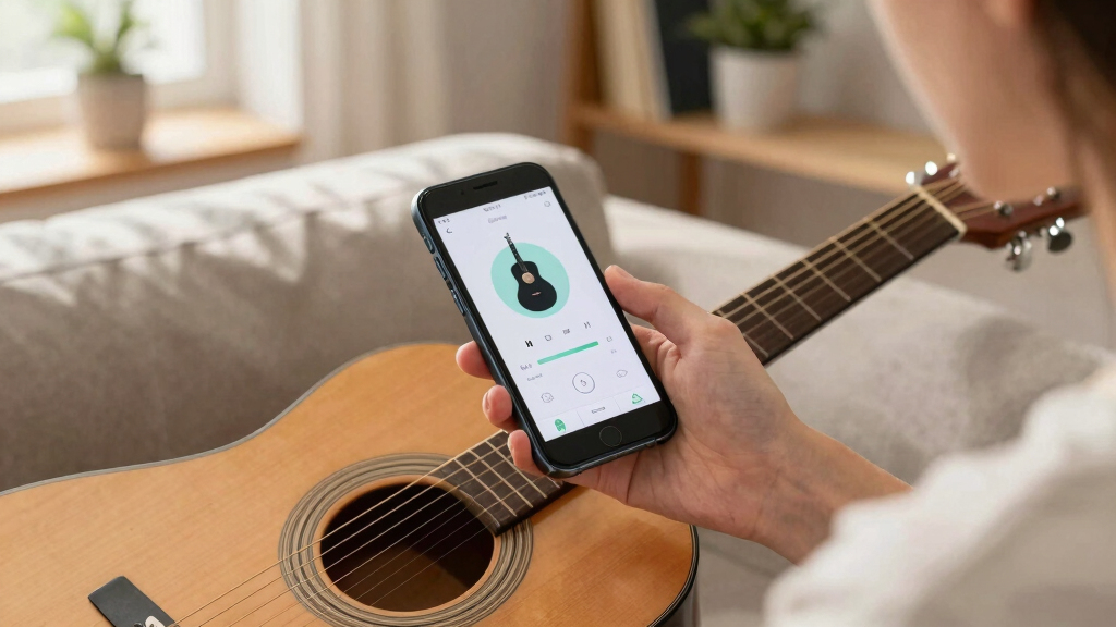 Guitar tuner that uses phone accelerometer