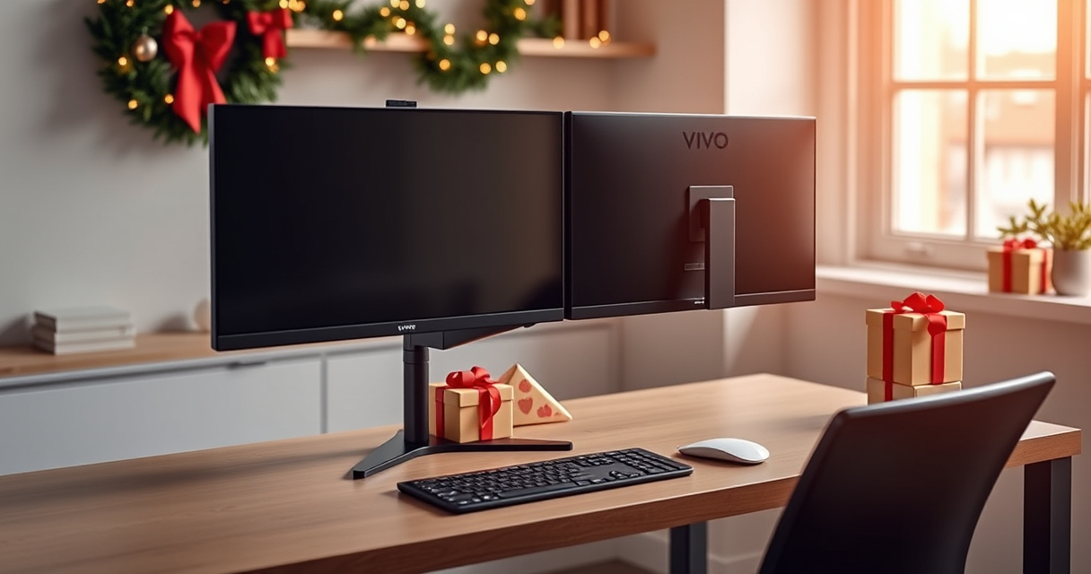 VIVO Dual Monitor Desk Mount: A Holiday Desk Upgrade